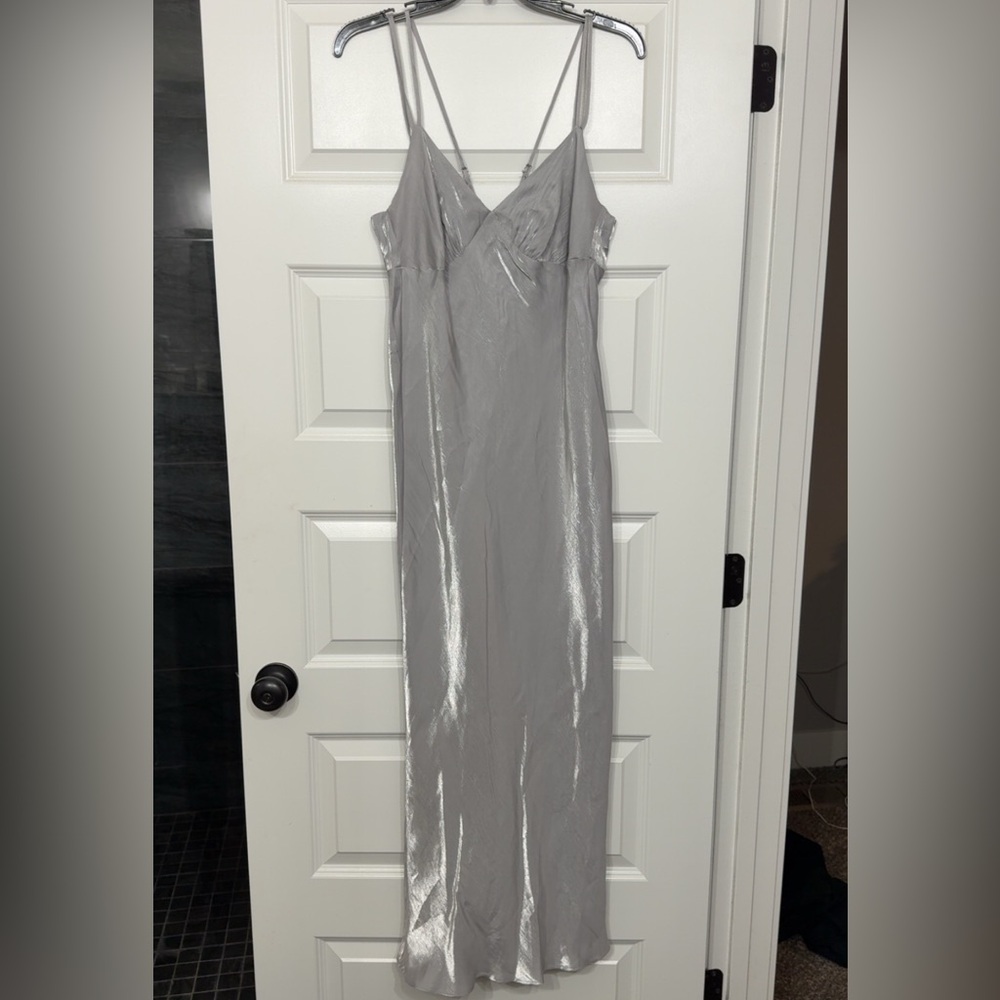 Wild Fable Shimmering Silver Maxi Dress